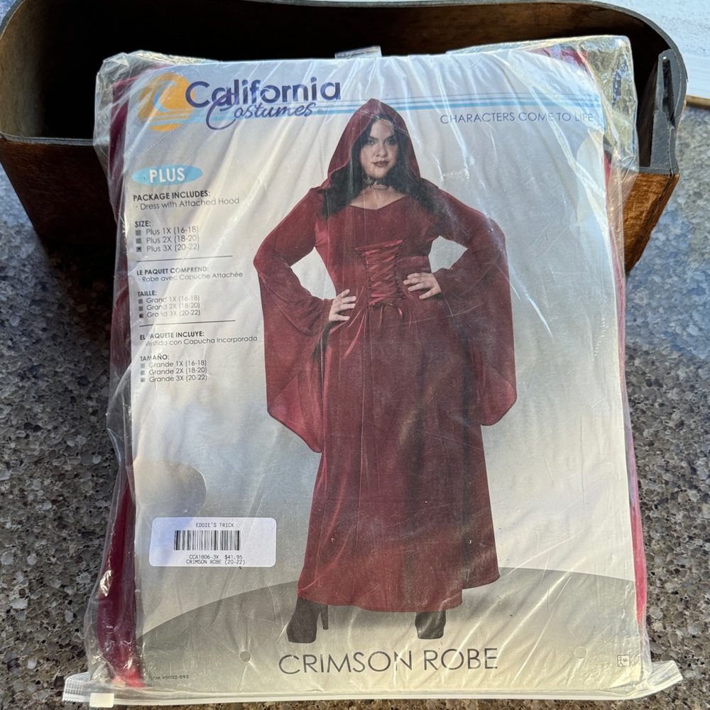 California Costumes Deep Red Hooded Gown